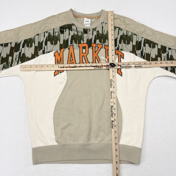Puma‎ x MARKET Sweatshirt Mens Size Medium Tan Camo Crewneck Pullover Collab - Picture 9 of 11